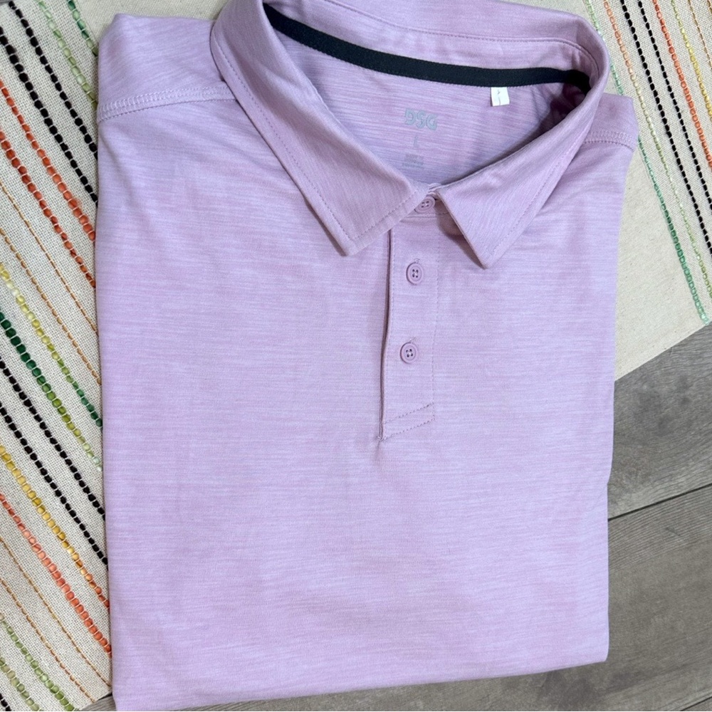 DSG Men’s 365 Lavender Performance Golf Polo Shirt Short Sleeve Size Large